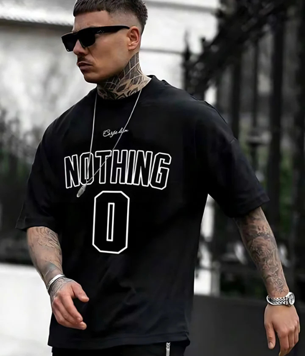 UrbanOutfits Men Oversized T-Shirt Black / S NOTHING 0- Men Oversized T-shirt