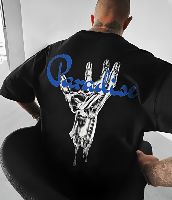 UrbanOutfits Men Oversized T-Shirt Black / S ' PARADISE ' Men Oversized T-shirt
