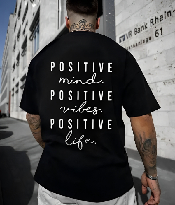 UrbanOutfits Men Oversized T-Shirt Black / S POSITIVE - Men Oversized T-shirt