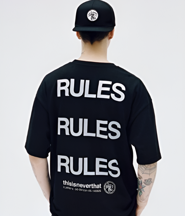 UrbanOutfits Men Oversized T-Shirt Black / S RULES Men Oversized T-shirt