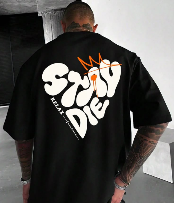 UrbanOutfits Men Oversized T-Shirt Black / S STAY DIE Oversized T-shirt