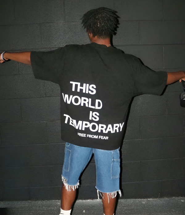 UrbanOutfits Men Oversized T-Shirt Black / S TEMPORARY Men Oversized T-shirt