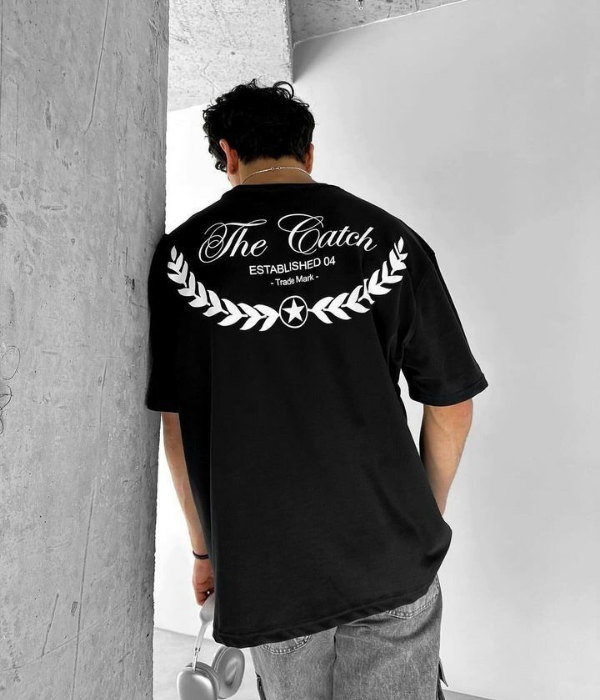 UrbanOutfits Men Oversized T-Shirt Black / S ' THE CATCH ' Men Oversized T-shirt