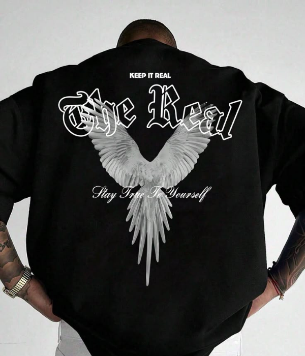 UrbanOutfits Men Oversized T-Shirt Black / S ' THE REAL ' Men Oversized T-shirt