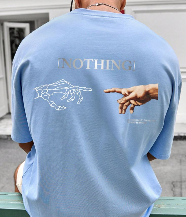 UrbanOutfits Men Oversized T-Shirt Blue / S NOTHING - Men Oversized T-shirt