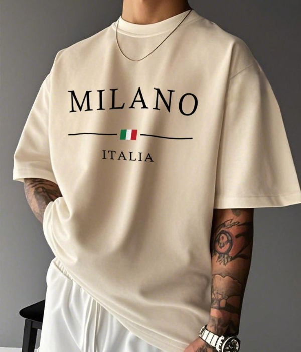UrbanOutfits Men Oversized T-Shirt Creamy / S MILANO - Men Oversized T-shirt