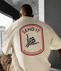 UrbanOutfits Men Oversized T-Shirt Creamy / S SEND IT - Men Oversized T-shirt