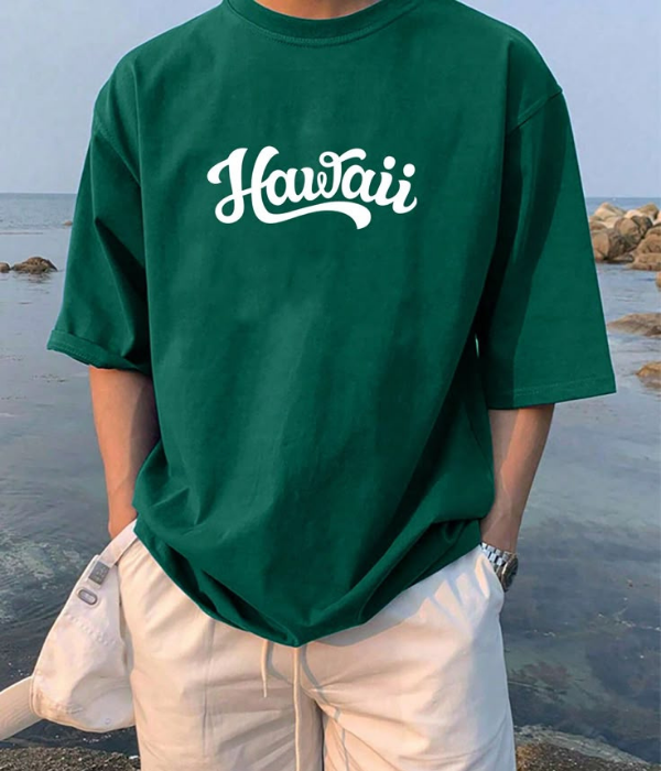 UrbanOutfits Men Oversized T-Shirt Dark green / S ' HAWAII ' Men Oversized T-shirt