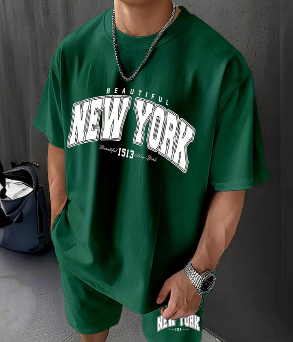 UrbanOutfits Men Oversized T-Shirt Dark green / S NEW YORK Men Oversized T-shirt