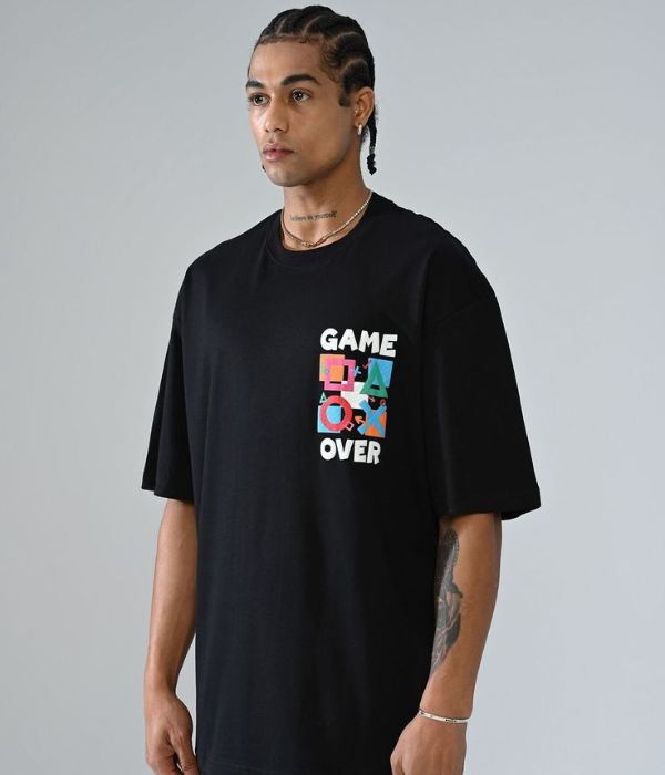 UrbanOutfits Men Oversized T-Shirt ' GAME OVER 'Men Oversized T-shirt