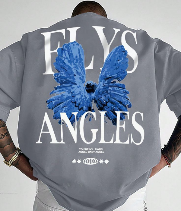 UrbanOutfits Men Oversized T-Shirt Gray / S FLYS ANGELS- Men Oversized T-shirt