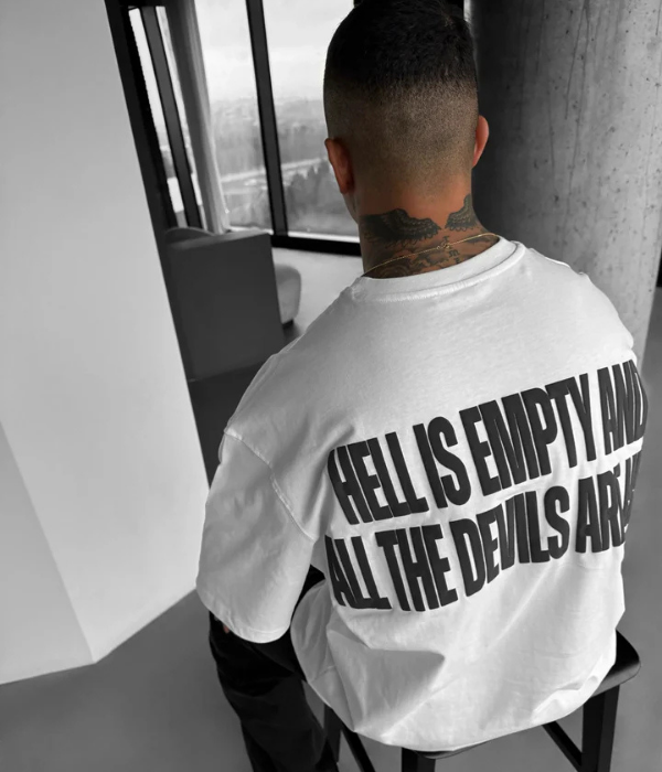 UrbanOutfits Men Oversized T-Shirt HELL&DEVIL Men Oversized T-shirt