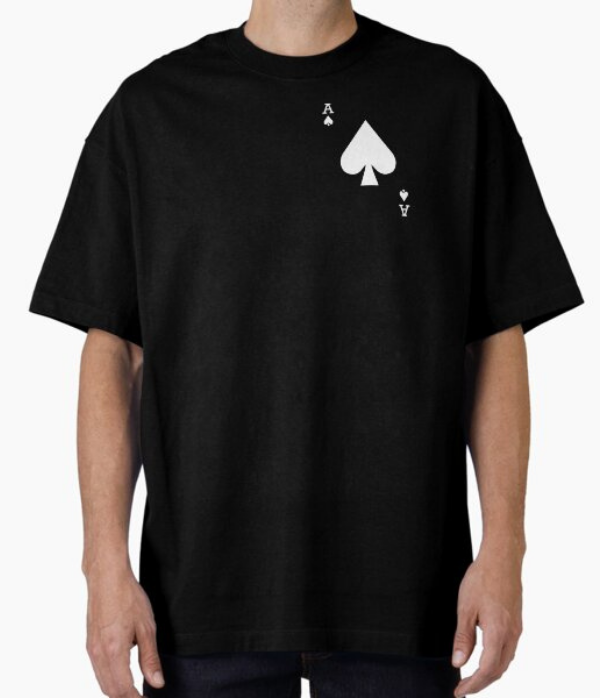UrbanOutfits Men Oversized T-Shirt ' POKER ACE ' Men Oversized T-shirt [ Unisex ]