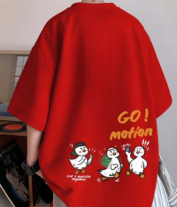 UrbanOutfits Men Oversized T-Shirt Red / S GO ! motion Men Oversized T-shirt