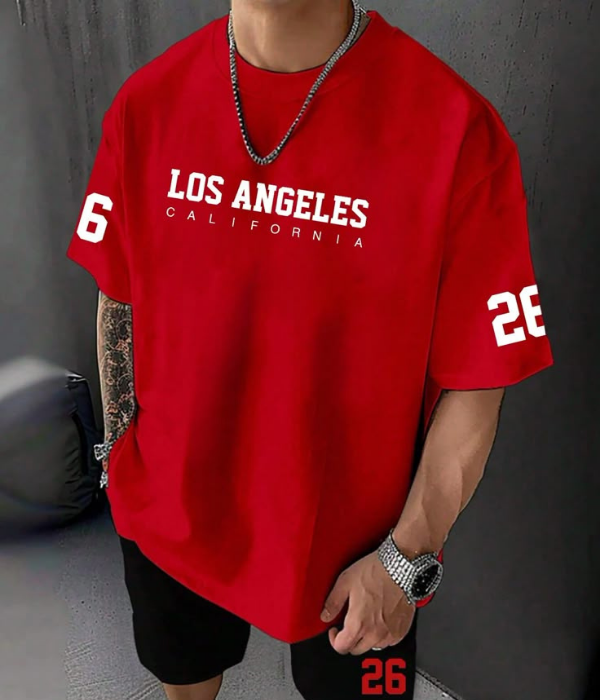 UrbanOutfits Men Oversized T-Shirt Red / S LOS ANGELES - Men Oversized T-shirt