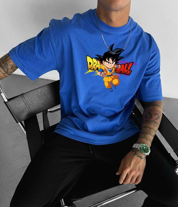 UrbanOutfits Men Oversized T-Shirt Royal Blue / S ' DRAGON BALL ' Men Oversized T-shirt [ Unisex ]