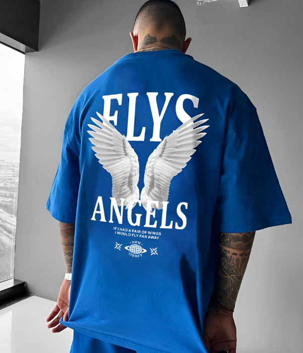 UrbanOutfits Men Oversized T-Shirt Royal Blue / S FLYS ANGELS Oversized T-shirt