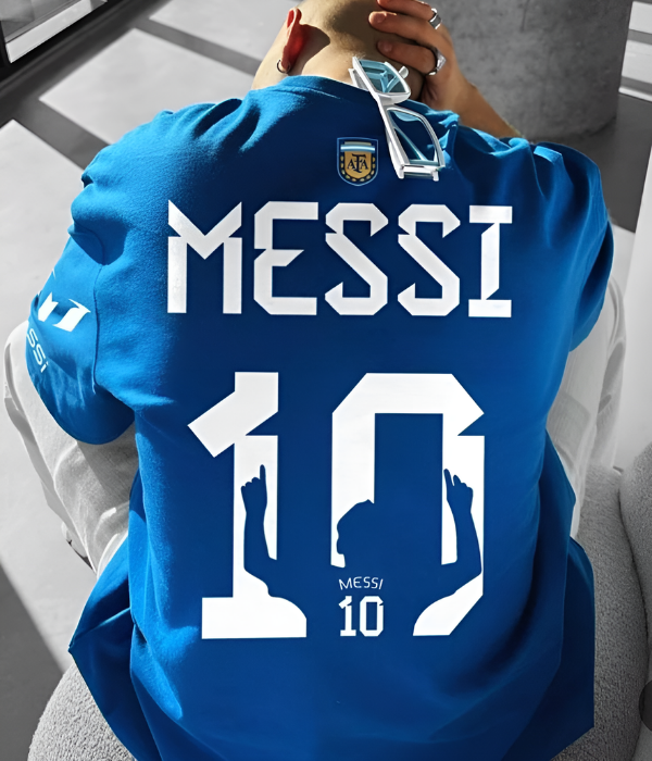 UrbanOutfits Men Oversized T-Shirt Royal Blue / S MESSI 10 Oversized T-shirt