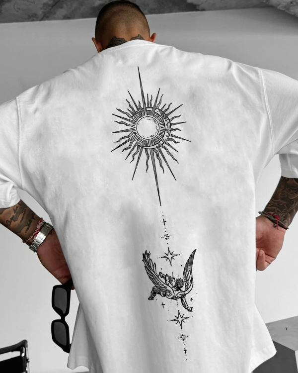 UrbanOutfits Men Oversized T-Shirt White / S ANGEL - Men Oversized T-shirt