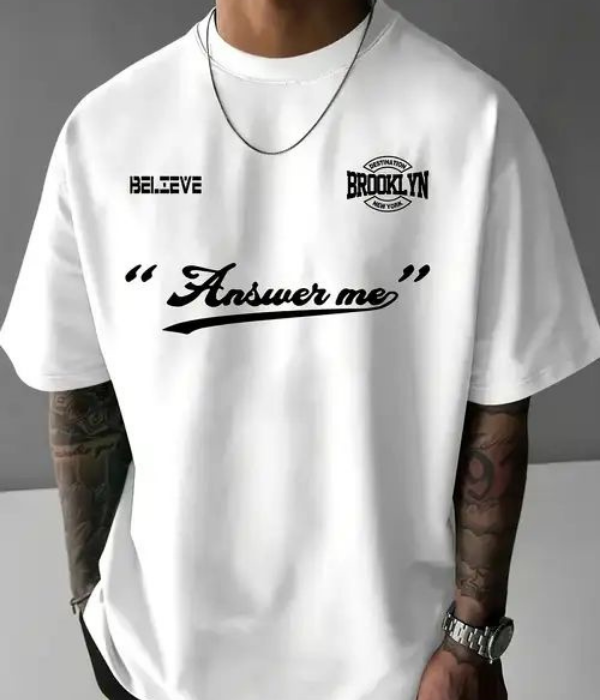 UrbanOutfits Men Oversized T-Shirt White / S Answer Me - Men Oversized T-shirt