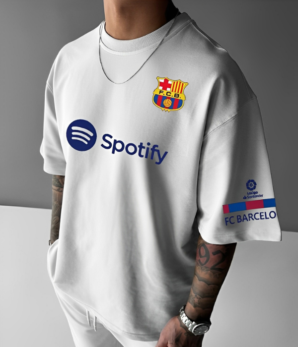 UrbanOutfits Men Oversized T-Shirt White / S BARCELONA - Men Oversized T-shirt