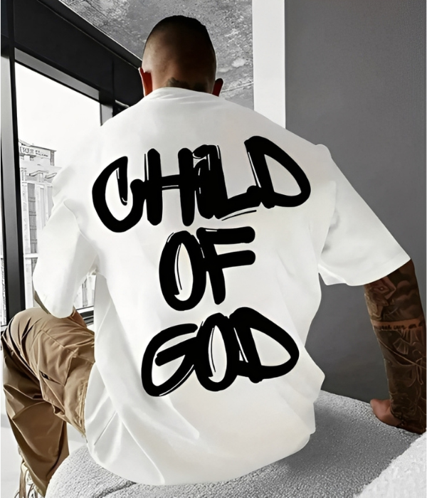 UrbanOutfits Men Oversized T-Shirt White / S ' CHILD OF GOD ' Oversized T-shirt