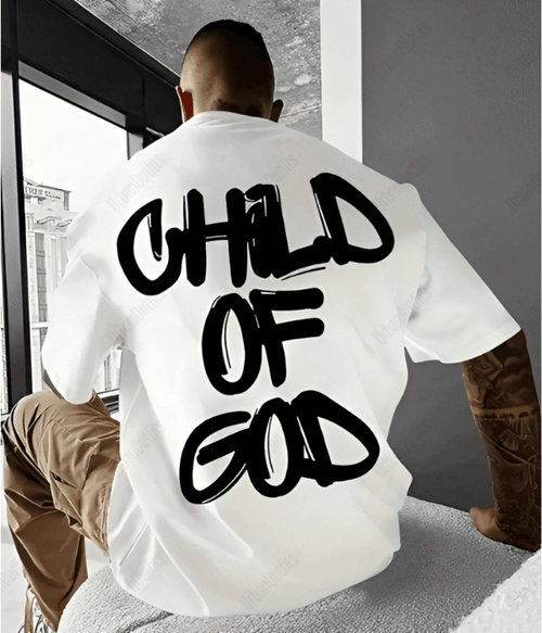 UrbanOutfits Men Oversized T-Shirt White / S ' CHILD OF GOD ' Oversized T-shirt