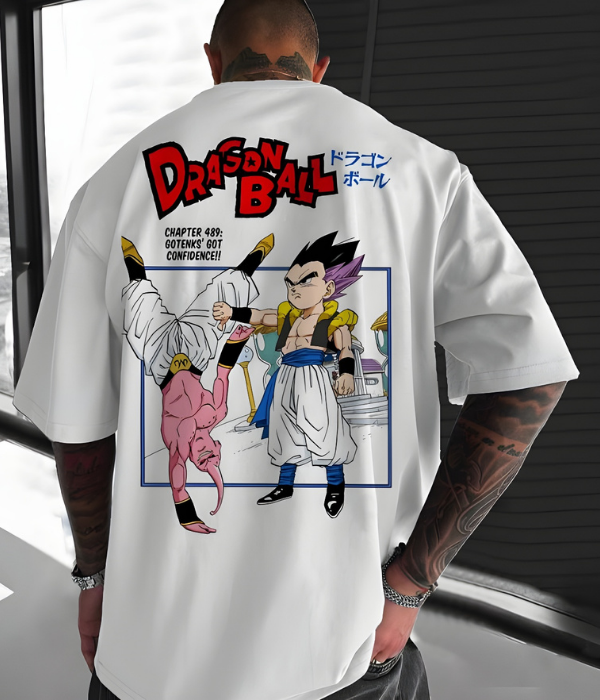 UrbanOutfits Men Oversized T-Shirt White / S Dragon-Ball- Men Oversized T-shirt
