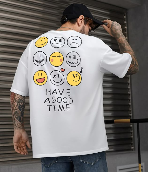 UrbanOutfits Men Oversized T-Shirt White / S Emojis- Men Oversized T-shirt