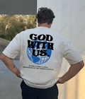 UrbanOutfits Men Oversized T-Shirt White / S GOD WITH US - Men Oversized T-shirt [ Unisex ]
