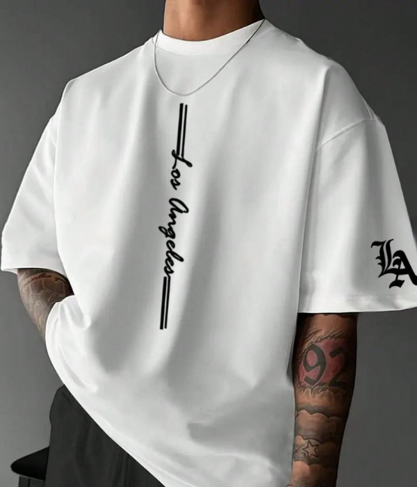 UrbanOutfits Men Oversized T-Shirt White / S ' LOS ANGELES ' Men Oversized T-shirt