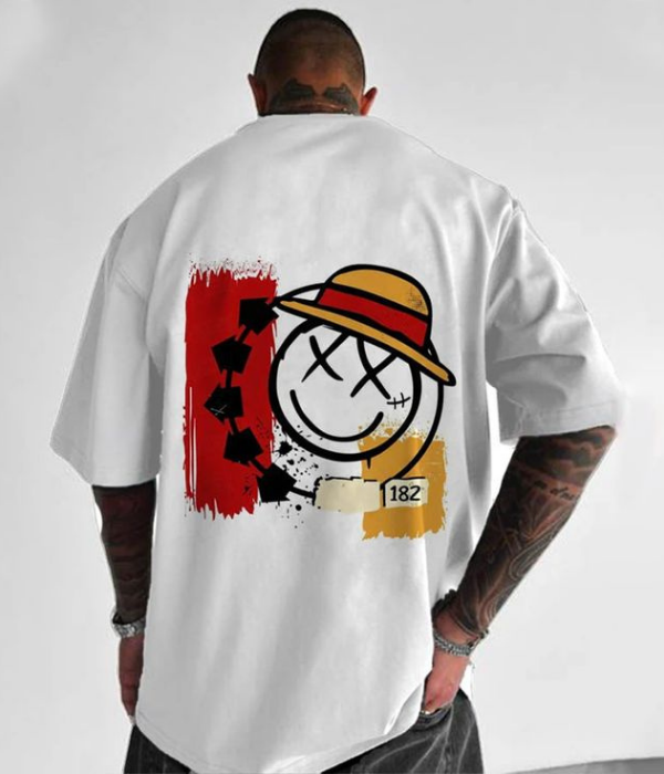 UrbanOutfits Men Oversized T-Shirt White / S LUFFY - Men Oversized T-shirt