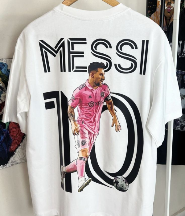 UrbanOutfits Men Oversized T-Shirt White / S ' MESSI 10 ' Men Oversized T-shirt