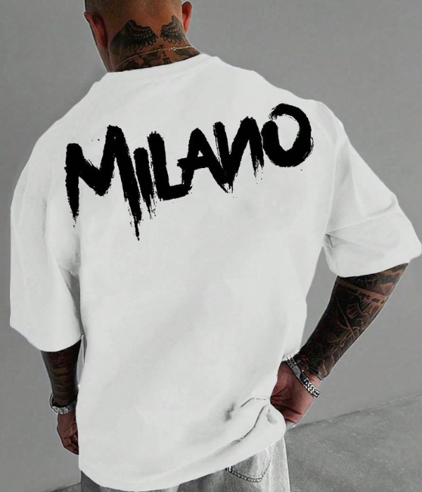 UrbanOutfits Men Oversized T-Shirt White / S ' MILANO ' Men Oversized T-shirt