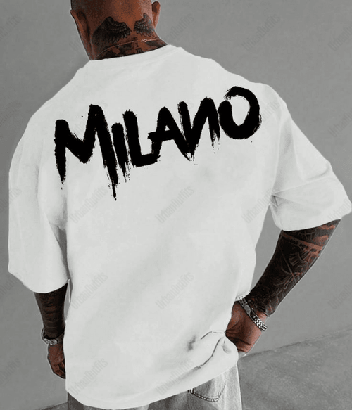 UrbanOutfits Men Oversized T-Shirt White / S ' MILANO ' Men Oversized T-shirt