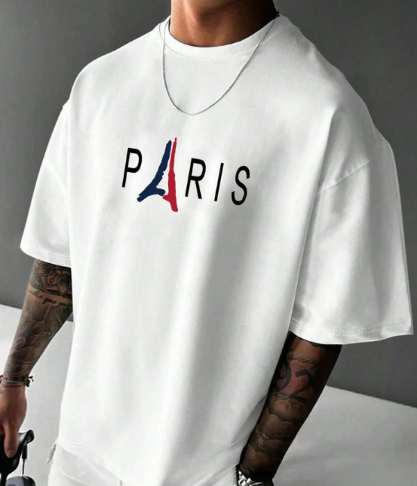 UrbanOutfits Men Oversized T-Shirt White / S PARIS- Men Oversized T-shirt