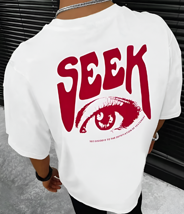 UrbanOutfits Men Oversized T-Shirt White / S ' SEEK ' Men Oversized T-shirt