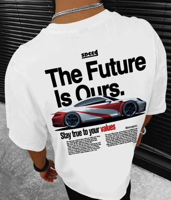 UrbanOutfits Men Oversized T-Shirt White / S SPEED - Men Oversized T-shirt