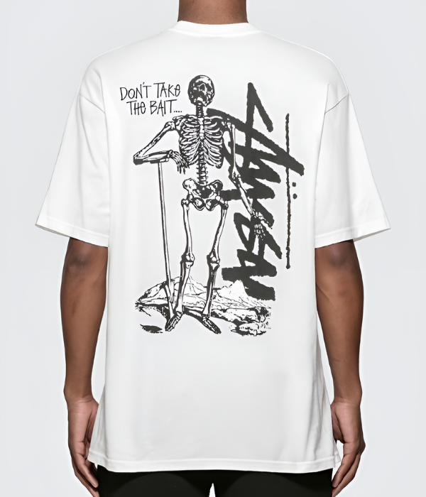 UrbanOutfits Men Oversized T-Shirt White / S STUSSY Skeleton Oversized T-shirt  [ Unisex ]