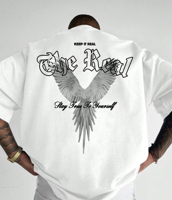 UrbanOutfits Men Oversized T-Shirt White / S ' THE REAL ' Men Oversized T-shirt