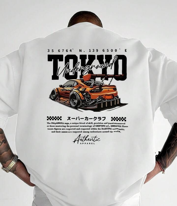 UrbanOutfits Men Oversized T-Shirt White / S TOKYO- Men Oversized T-shirt