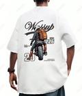 UrbanOutfits Men Oversized T-Shirt White / S WASSUP - Men Oversized T-shirt