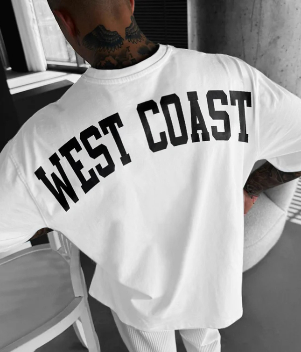 UrbanOutfits Men Oversized T-Shirt White / S ' WEST COAST ' Oversized T-shirt