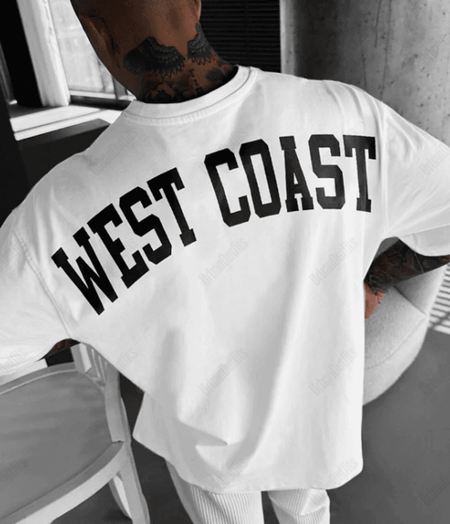 UrbanOutfits Men Oversized T-Shirt White / S ' WEST COAST ' Oversized T-shirt