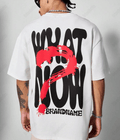 UrbanOutfits Men Oversized T-Shirt White / S ' WHAT NOW ? ' Men Oversized T-shirt