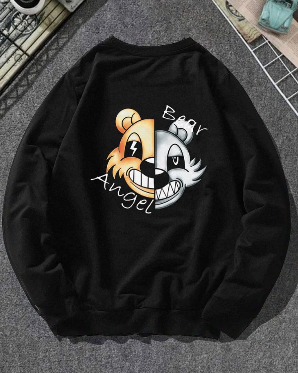 UrbanOutfits Men sweatshirt Black / Cotton-Fleece / S BEAR ANGEL - Men Oversized sweatshirt