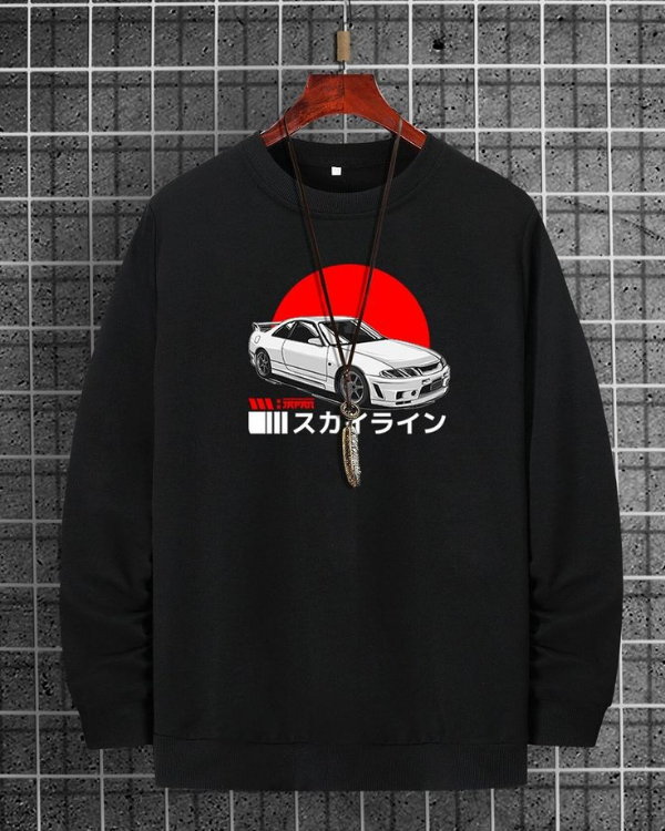 UrbanOutfits Men sweatshirt Black / Cotton-Fleece / S Skyline -  Men Oversized sweatshirt