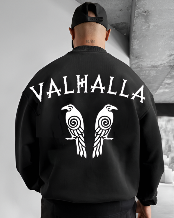 UrbanOutfits Men sweatshirt Black / Cotton-Fleece / S VALHALLA - Men Oversized sweatshirt