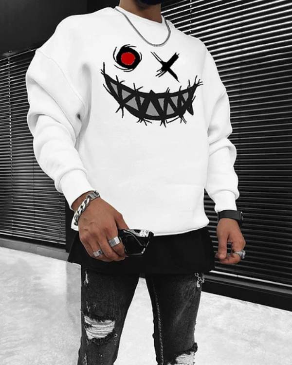 UrbanOutfits Men sweatshirt Smiley Face - Men Oversized sweatshirt