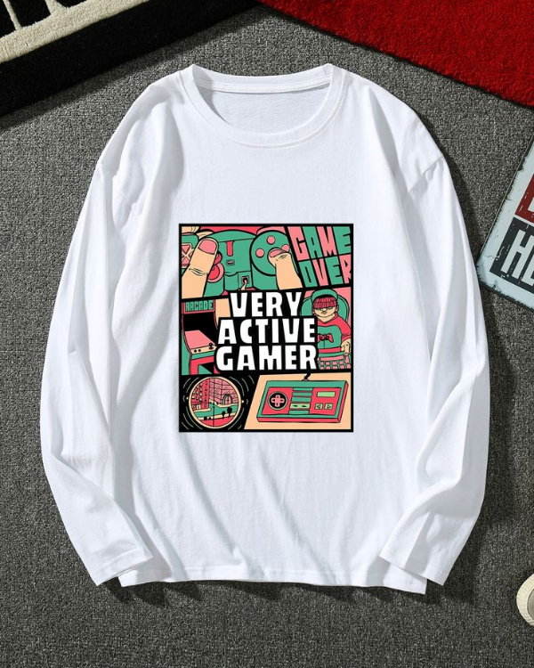 UrbanOutfits Men sweatshirt White / Cotton-Fleece / S Active Gamer -  Men Oversized sweatshirt [ Unisex ]